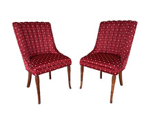 FEDERAL STYLE CHANNEL BACK TAPERED MARLBORO LEG FIRESIDE CHAIRS - A PAIR