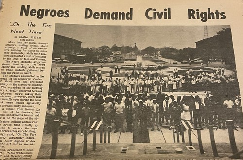 1968 African American Demand Civil Rights holding bricks newspaper scrapbooking