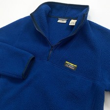 L.L. Bean Katahdin Fleece Pullover Men's Small Blue Jacket 1/4 Zip Soft Pile
