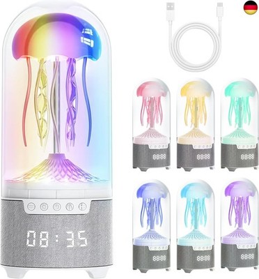Quallen Lampe, 5-in-1 Jellyfish Lamp mit Bluetooth-Lautsprecher, FM-Radio,
