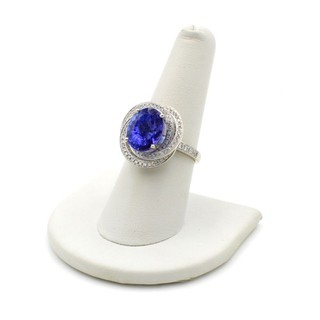 LeVian 6.4ct Oval Cut Tanzanite & Diamond Spiral Ring 14k White Gold #JB561 4