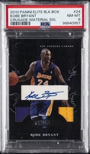 2010 PANINI ELITE BLACK BOX CRUSADE MAT SIG #24 KOBE BRYANT 17/25 PSA 8