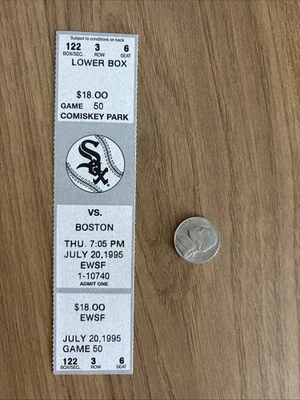 FRANK THOMAS 167th HR 1995 RED SOX WHITE SOX ticket stub CANSECO HR MO VAUGHN HR - Image 1 of 4