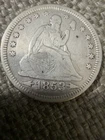1853 Seated Liberty Quarter 25c