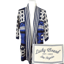Lucky Brand Southwestern Aztec Duster Cardigan Sweater Womens Sz XS/S Open Front