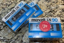 Maxell LN 90 Minute Blank Audio Cassette Lot of 5 Made in Japan New Sealed Rare