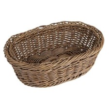 Olympia Polywicker Display Basket Dark Brown Oval Rustic Style Serving 240x170mm