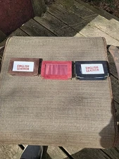 English Leather Suede Zip Around Wallet/Card Holder Black  5" x 3" New 3 Pack