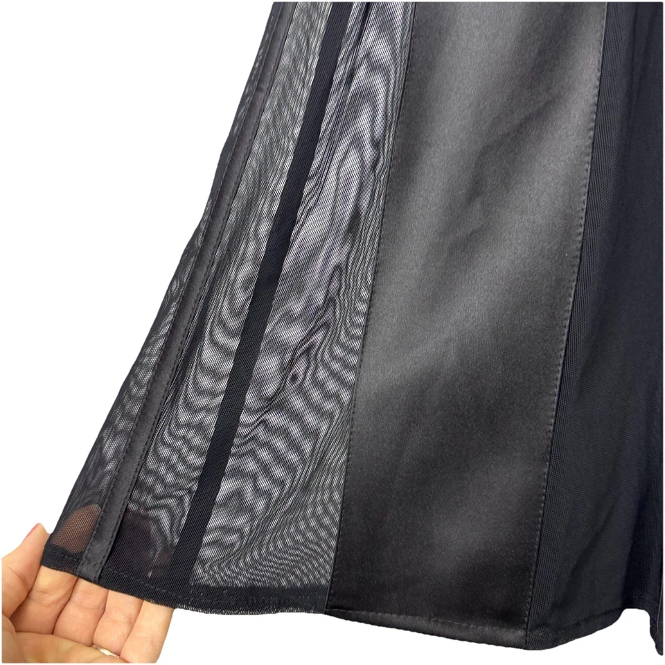 Maxi Falda Transparente Satinada Tadashi De Colección Talla 10 Formal Acampanada Parte Inferior Gótica Vampiro Bruja Foto 2 de 4