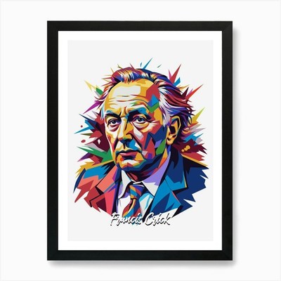 Francis Crick 03 Portrait WPAP Pop  Framed Wall Art Poster Canvas Print Picture