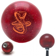 Orange Cobra Red Metal Flake Shift Knob W M16x1.5 Insert Shifter Auto Manual