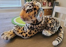 Vtg Shalom Toy Co Realistic 16in Stuffed Leopard Animal Safari Jungle Cats W/Tag