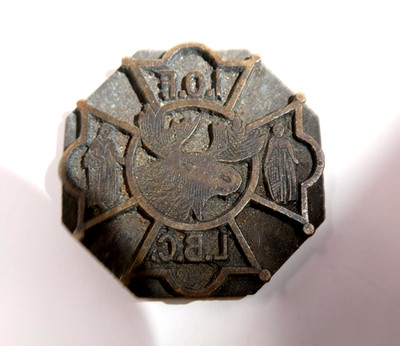 Antique Letterpress Printing Block Independant Order of Foresters IOF LBC Moose