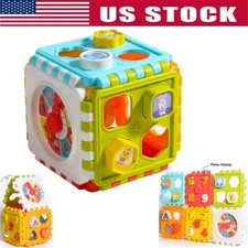 New Baby Toddler Activity Center Cube Blocks with Shapes and Colors