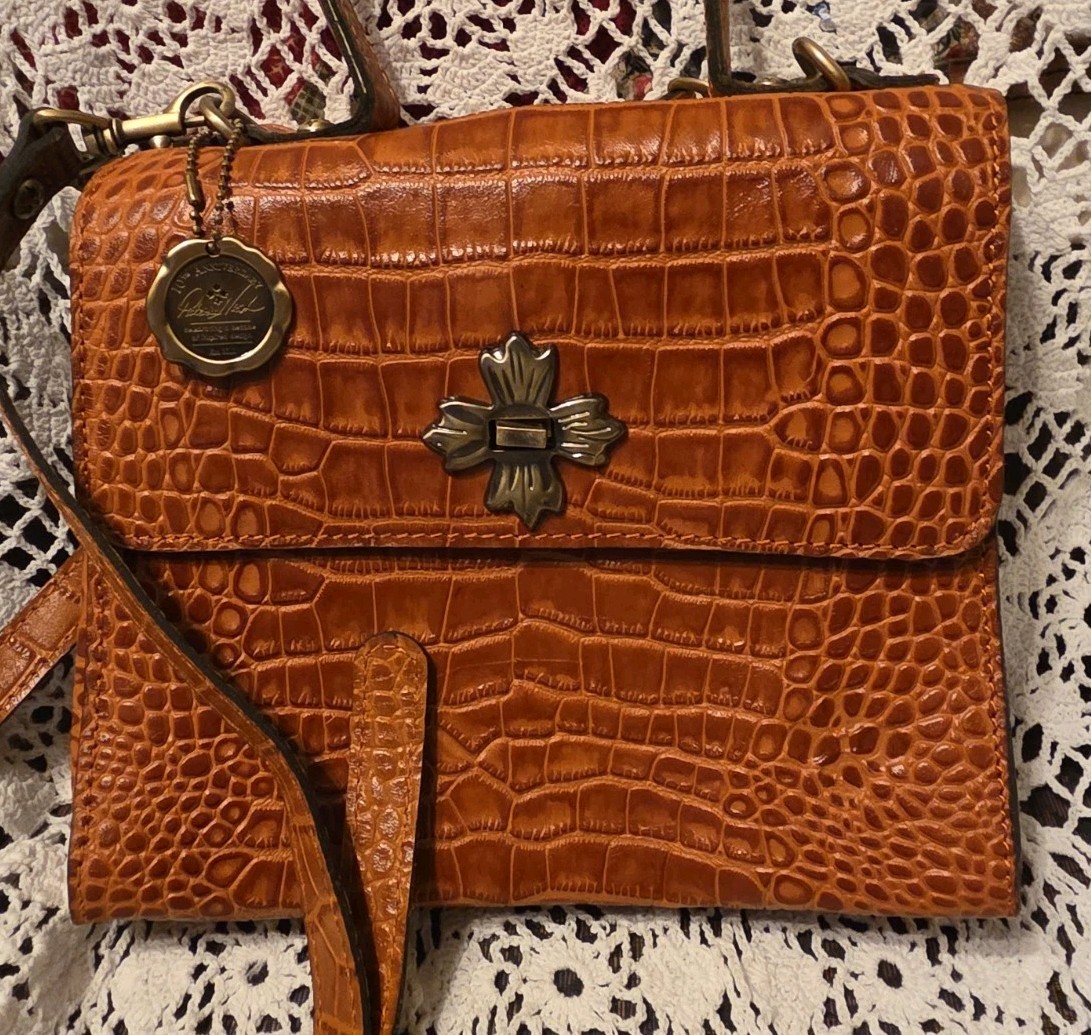 Patricia Nash 10 Anniversary Cerrelli Leather Croc Embossed Crossbody Bag
