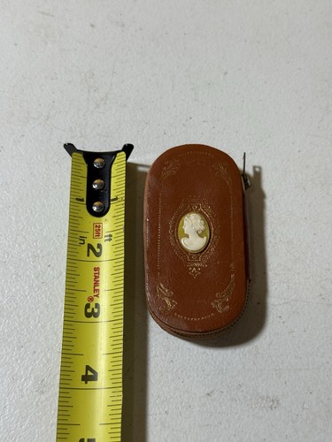 Antique Leather & Cameo Manicure Bag