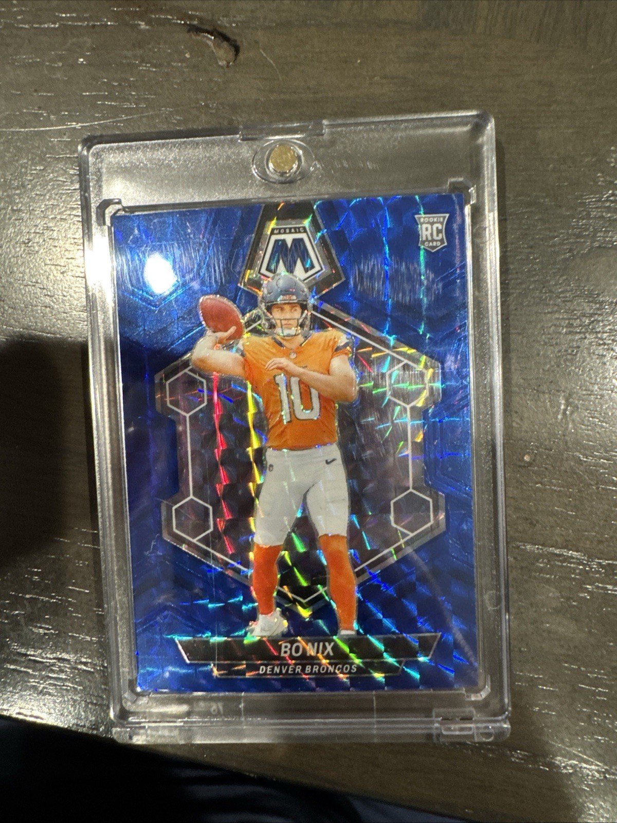 2024 Panini Mosaic - Rookies Bo Nix #312 Blue Mosaic Prizm /99 (RC)
