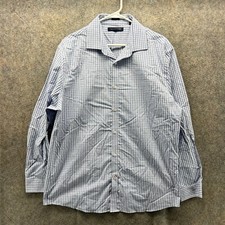 Tommy Hilfiger Shirt Mens Large Blue White Button Down Gingham Check Cotton