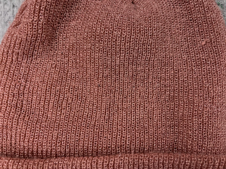 David and Young Gorro Toque Adulto Talla Única Rosa Tejido Mezcla Metálica Brillante Esquí Foto 2 de 4