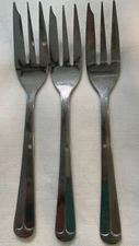 3Pc Barclay Geneve OYSTER BAY Stainless Steel Flatware Pastry Forks 5 1/2"