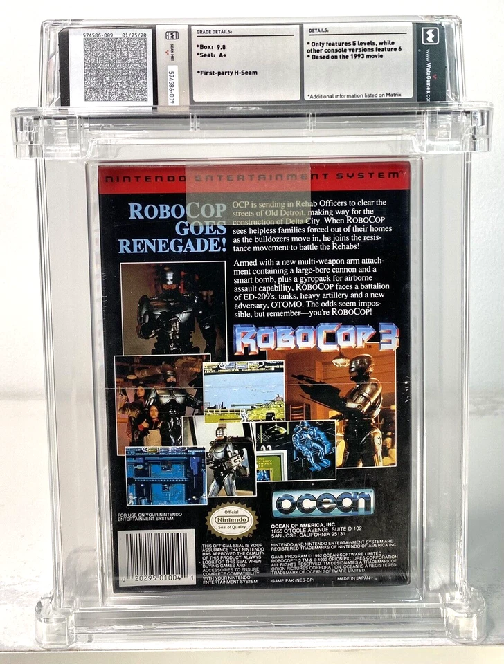 RoboCop 3 Nintendo NES Brand New 1992 Factory Sealed WATA 9.8 A+ MINT TOP POP - Image 2 of 4