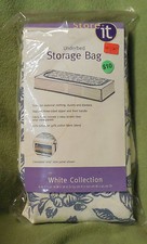 Target Store It Torba do przechowywania pod łóżkiem Biała kolekcja biała z niebieskimi kwiatami