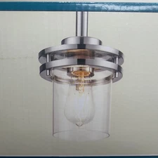 PATRIOT LIGHTING Mini Pendant Brushed Nickel Clear Glass Indoor NIB