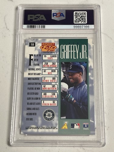 1996 Sportflix #18 Ken Griffey Jr PSA 9 come nuovo HoF, Mariners - Foto 2 di 2