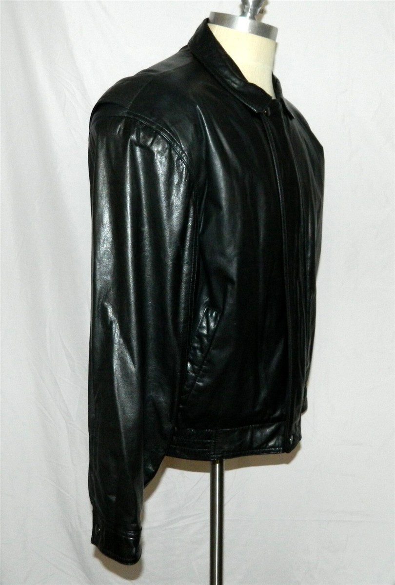 vintage usa製 レザージャケットneiman marcus Neiman Marcus Black 100% Leather Jacket Full Zip Size 44 | eBay