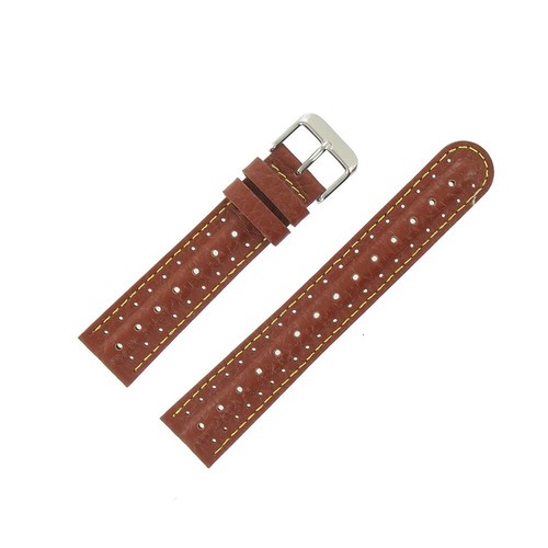Bracelet De Montre Cuir Huilé Speidel 20mm - Modèle 937730 Marron Châtain Gaufré - Neuf Avec étiquettes