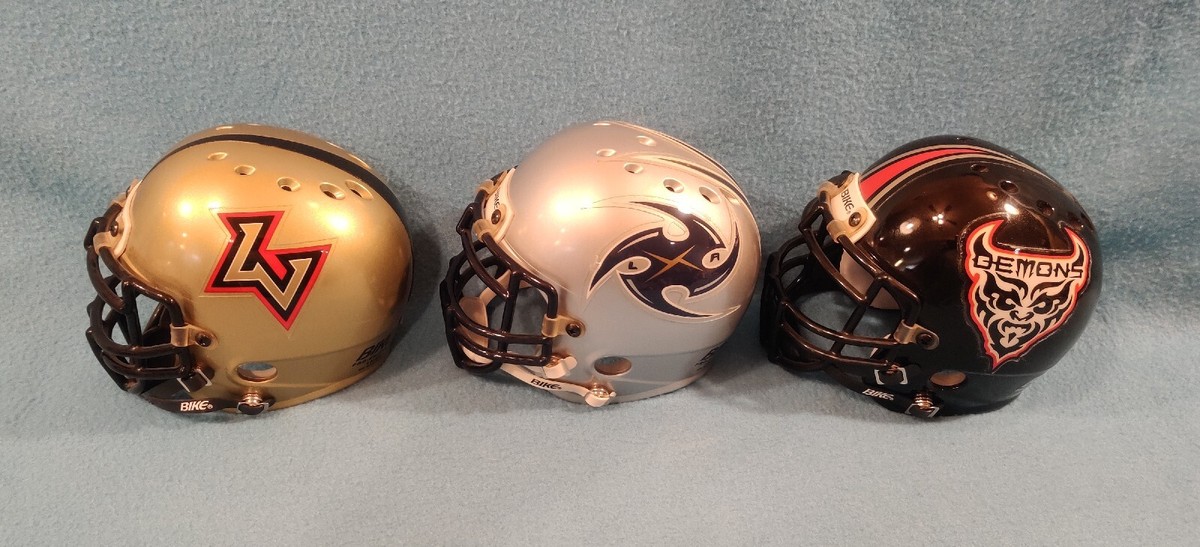 2000 BIKE XFL AUTHENTIC FOOTBALL FULL MINI HELMET SET 5" EUC WWE NFL  MANCAVE | eBay
