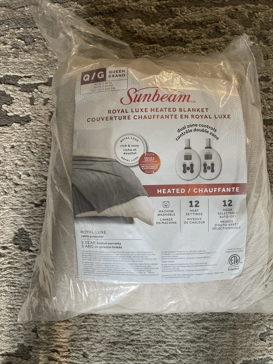 Sunbeam Royal Luxe Mushroom Heated Blanket - Queen Dual control | eBay