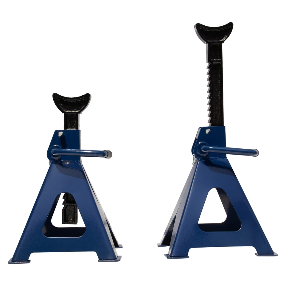 6 Ton (12,000 LBs) Capacity Double Locking Steel Jack Stands, 2 Pack, Blue - Image 2 of 4