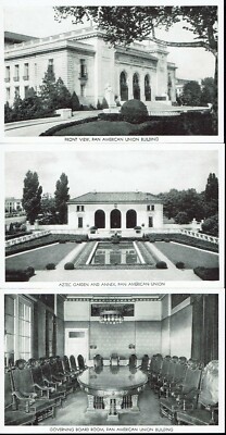 Pan American Union Building Washington DC circa 1960 x5 Postcards Gardens Interi