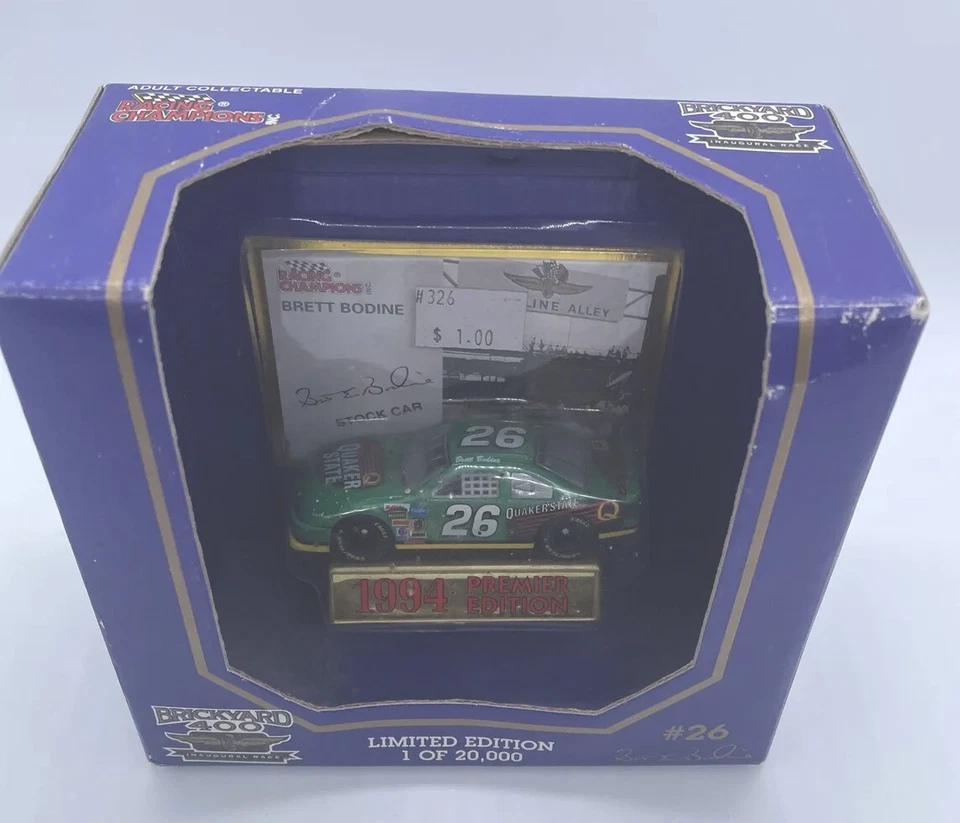 Brett Bodine #26 Racing Champions 1994 edición Premier 1/64 Brickyard 400 Foto 2 de 4