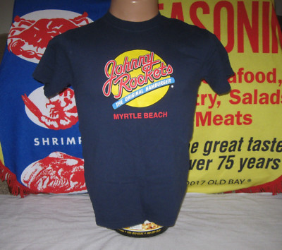JOHNNY ROCKETS Myrtle Beach vtg Y2K T Shirt Men's Small 34-36 DINER RESTAURANT