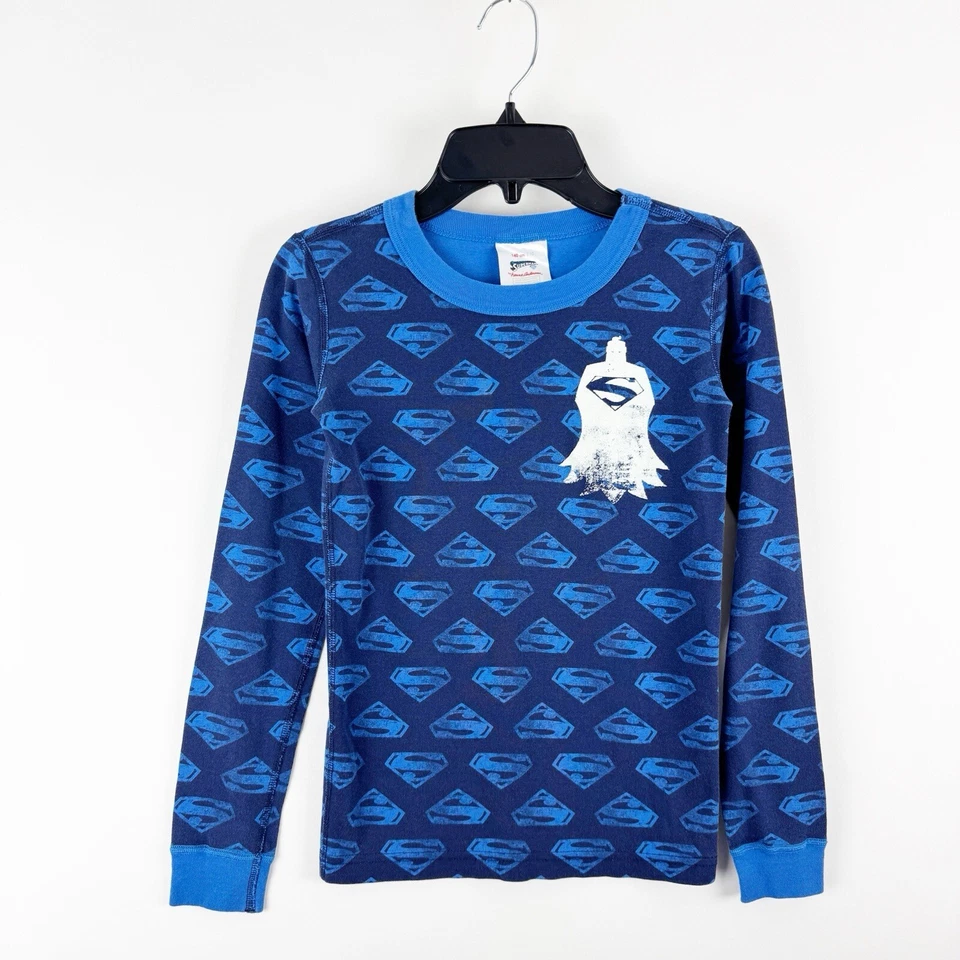 Hanna Andersson Pajamas Size 140 US 10 2pc Set Blue Superman Long Sleeve PJ - Image 3 of 4