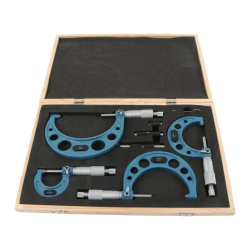 0-4"/0.0001" Outside Micrometer Set Premium Machinist Tool Precision Carbide Tip