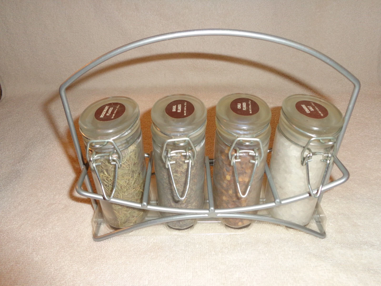 Vintage Spice Rack with Spices Unused