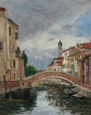 EUGENE BODIN Art Poster or Rolled Canvas Print "PETIT CANAL À VENISE"