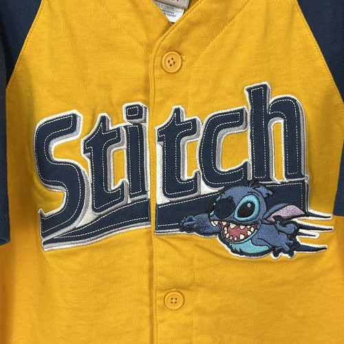 VINTAGE Y2K DISNEY STITCH EXPERIMENTS VARSITY LEAGUE KAHUNA 2 BASEBALL JERSEY YM - Picture 4 of 8