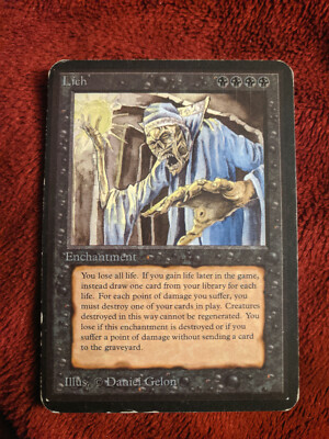 Alpha Lich MTG Magic Rare - Heavy play condition (HP)