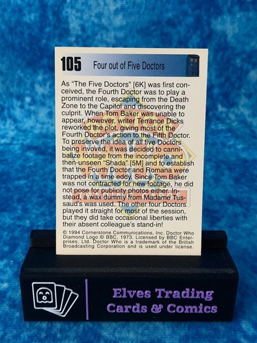 Doctor Who Series One 1 SINGLE Non-Sport Trading Card by Cornerstone 1994 - Picture 198 of 208