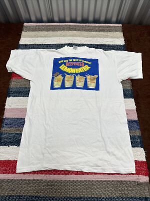 Beefeater Lemoneater T Shirt Vintage 90s Gin Cocktail Liquor Drink Size XL