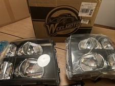 Black Headlights For 2007-2013 Chevy Silverado 1500 2500hd Left And Right Side