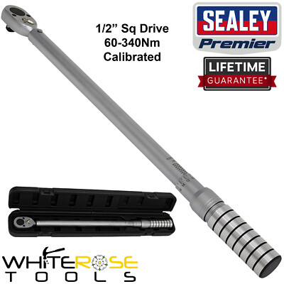 Sealey Premier Drehmomentschlüssel Mikrometer Style 1/2'' Vierkantantrieb 60-340Nm - kalibriert