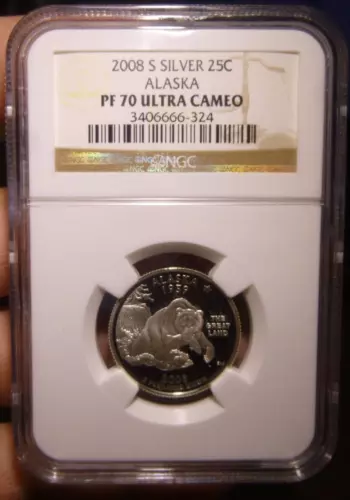 2008-S NGC PR70 UCAM SILVER ALASKA STATE QUARTER