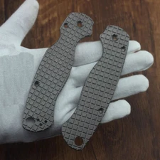 2PCS Titanium Handle Patch For Spyderco Paramilitary Folding Knife Gift New