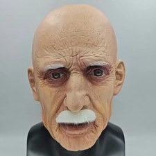 Realistic Old Man Latex Mask Adult Full Head Halloween Cosplay Prop