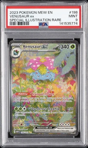 2023 POKEMON MEW EN-151 SPECIAL ILLUSTRATION RARE #198 VENUSAUR EX PSA 9